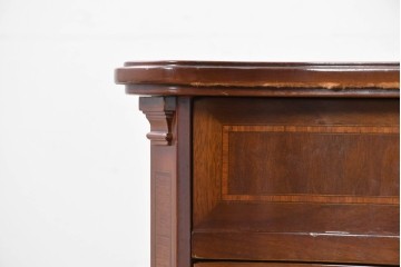 中古　海外輸入家具　マホガニー材　優雅な脚線美が印象に残るクラシカルなワークデスク　(R-087105)