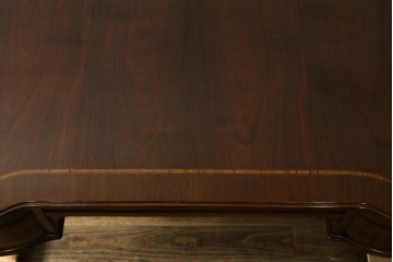 中古　海外輸入家具　マホガニー材　曲線デザインが優雅なワークデスク　(R-087105)