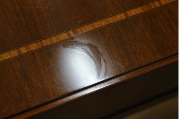 中古　海外輸入家具　マホガニー材　曲線デザインが優雅なワークデスク　(R-087105)