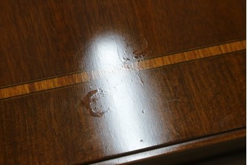 中古　海外輸入家具　マホガニー材　曲線デザインが優雅なワークデスク　(R-087105)