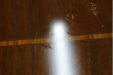 中古　海外輸入家具　マホガニー材　曲線デザインが優雅なワークデスク　(R-087105)