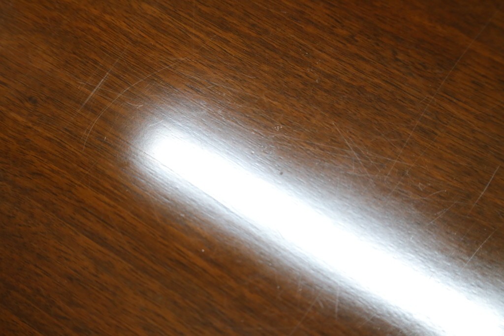 中古　海外輸入家具　マホガニー材　曲線デザインが優雅なワークデスク　(R-087105)