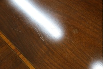 中古　海外輸入家具　マホガニー材　曲線デザインが優雅なワークデスク　(R-087105)