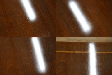 中古　海外輸入家具　マホガニー材　曲線デザインが優雅なワークデスク　(R-087105)
