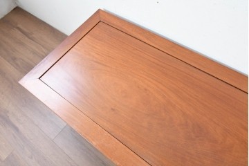 和製ヴィンテージ　花梨(カリン)材　丸形の引き手がアクセントになった引き出し付きテレビボード　(R-087106)