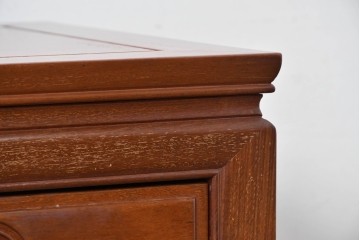 和製ヴィンテージ　花梨(カリン)材　丸形の引き手がアクセントになった引き出し付きテレビボード　(R-087106)