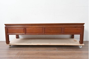 和製ヴィンテージ　花梨(カリン)材　丸形の引き手がアクセントになった引き出し付きテレビボード　(R-087106)