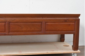 和製ヴィンテージ　花梨(カリン)材　丸形の引き手がアクセントになった引き出し付きテレビボード　(R-087106)