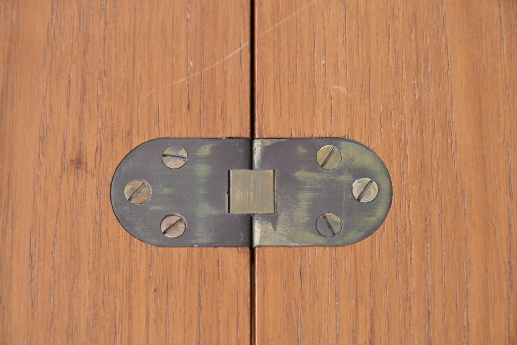 デンマークヴィンテージ　Soborg Mobelfabrik(ソボー・モベルファブリク)　Borge Mogensen(ボーエ・モーエンセン)デザイン　チーク材×オーク材の収納付きエクステンションテーブル　(R-087107)