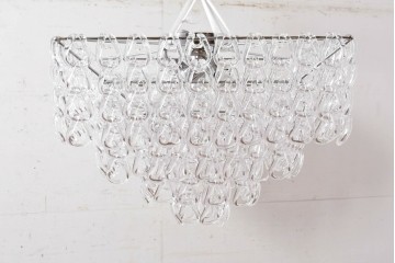 中古　美品　イタリア製　ルミナベッラ取り扱い　VISTOSI(ヴィストージ)　Mini Giogali(ミニ・ジョガーリ)　クリアガラスの連なりが美しいシャンデリア　定価約78万円　(R-087108)