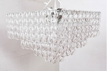 中古　美品　イタリア製　ルミナベッラ取り扱い　VISTOSI(ヴィストージ)　Mini Giogali(ミニ・ジョガーリ)　クリアガラスの連なりが美しいシャンデリア　定価約78万円　(R-087108)