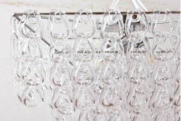 中古　美品　イタリア製　ルミナベッラ取り扱い　VISTOSI(ヴィストージ)　Mini Giogali(ミニ・ジョガーリ)　クリアガラスの連なりが美しいシャンデリア　定価約78万円　(R-087108)