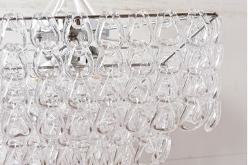 中古　美品　イタリア製　ルミナベッラ取り扱い　VISTOSI(ヴィストージ)　Mini Giogali(ミニ・ジョガーリ)　クリアガラスの連なりが美しいシャンデリア　定価約78万円　(R-087108)