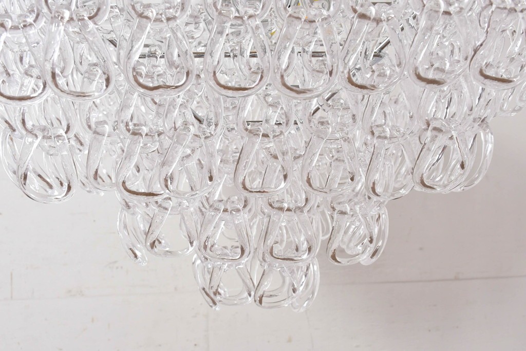 中古　美品　イタリア製　ルミナベッラ取り扱い　VISTOSI(ヴィストージ)　Mini Giogali(ミニ・ジョガーリ)　クリアガラスの連なりが美しいシャンデリア　定価約78万円　(R-087108)