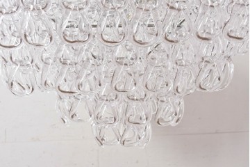 中古　美品　イタリア製　ルミナベッラ取り扱い　VISTOSI(ヴィストージ)　Mini Giogali(ミニ・ジョガーリ)　クリアガラスの連なりが美しいシャンデリア　定価約78万円　(R-087108)