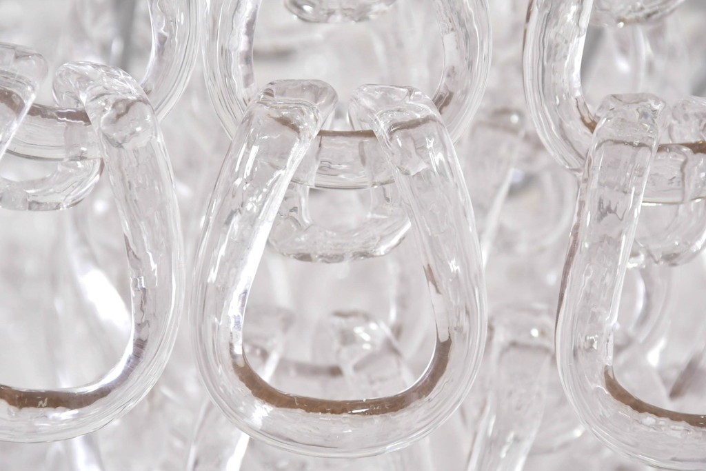 中古　美品　イタリア製　ルミナベッラ取り扱い　VISTOSI(ヴィストージ)　Mini Giogali(ミニ・ジョガーリ)　クリアガラスの連なりが美しいシャンデリア　定価約78万円　(R-087108)