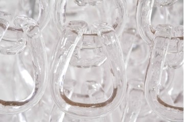 中古　美品　イタリア製　ルミナベッラ取り扱い　VISTOSI(ヴィストージ)　Mini Giogali(ミニ・ジョガーリ)　クリアガラスの連なりが美しいシャンデリア　定価約78万円　(R-087108)