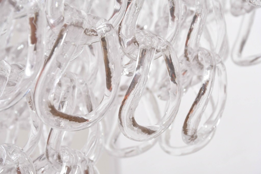 中古　美品　イタリア製　ルミナベッラ取り扱い　VISTOSI(ヴィストージ)　Mini Giogali(ミニ・ジョガーリ)　クリアガラスの連なりが美しいシャンデリア　定価約78万円　(R-087108)