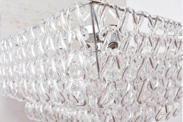中古　美品　イタリア製　ルミナベッラ取り扱い　VISTOSI(ヴィストージ)　Mini Giogali(ミニ・ジョガーリ)　クリアガラスの連なりが美しいシャンデリア　定価約78万円　(R-087108)
