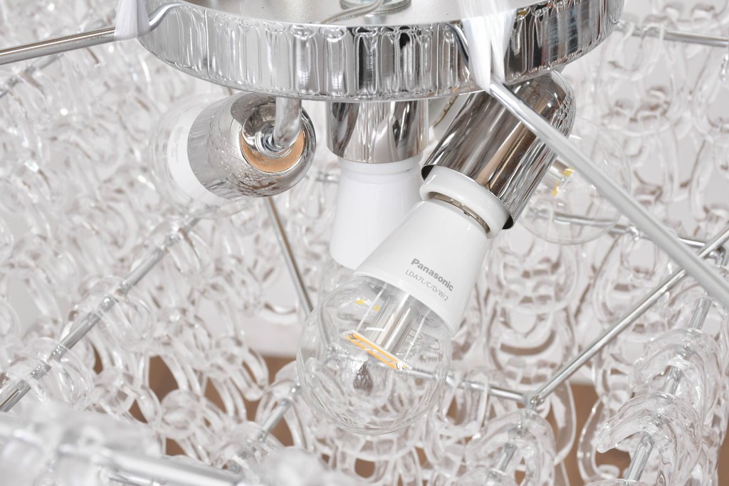 中古　美品　イタリア製　ルミナベッラ取り扱い　VISTOSI(ヴィストージ)　Mini Giogali(ミニ・ジョガーリ)　クリアガラスの連なりが美しいシャンデリア　定価約78万円　(R-087108)