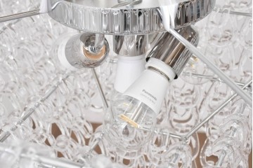 中古　美品　イタリア製　ルミナベッラ取り扱い　VISTOSI(ヴィストージ)　Mini Giogali(ミニ・ジョガーリ)　クリアガラスの連なりが美しいシャンデリア　定価約78万円　(R-087108)