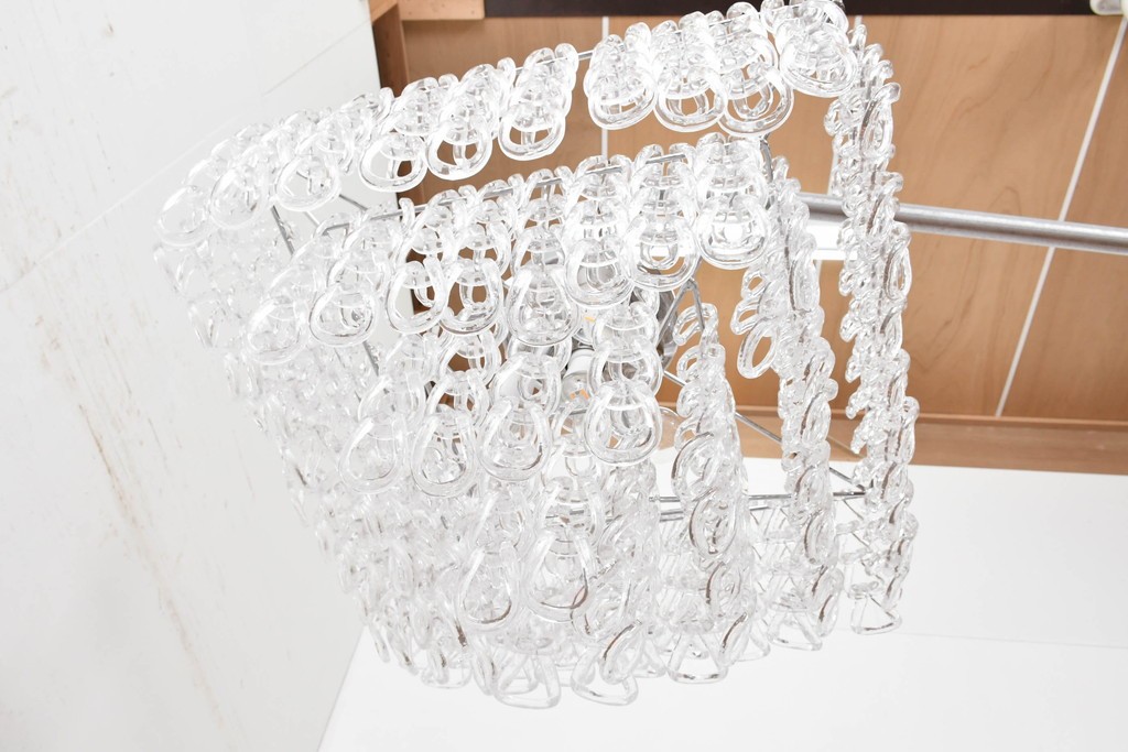中古　美品　イタリア製　ルミナベッラ取り扱い　VISTOSI(ヴィストージ)　Mini Giogali(ミニ・ジョガーリ)　クリアガラスの連なりが美しいシャンデリア　定価約78万円　(R-087108)