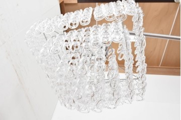 中古　美品　イタリア製　ルミナベッラ取り扱い　VISTOSI(ヴィストージ)　Mini Giogali(ミニ・ジョガーリ)　クリアガラスの連なりが美しいシャンデリア　定価約78万円　(R-087108)