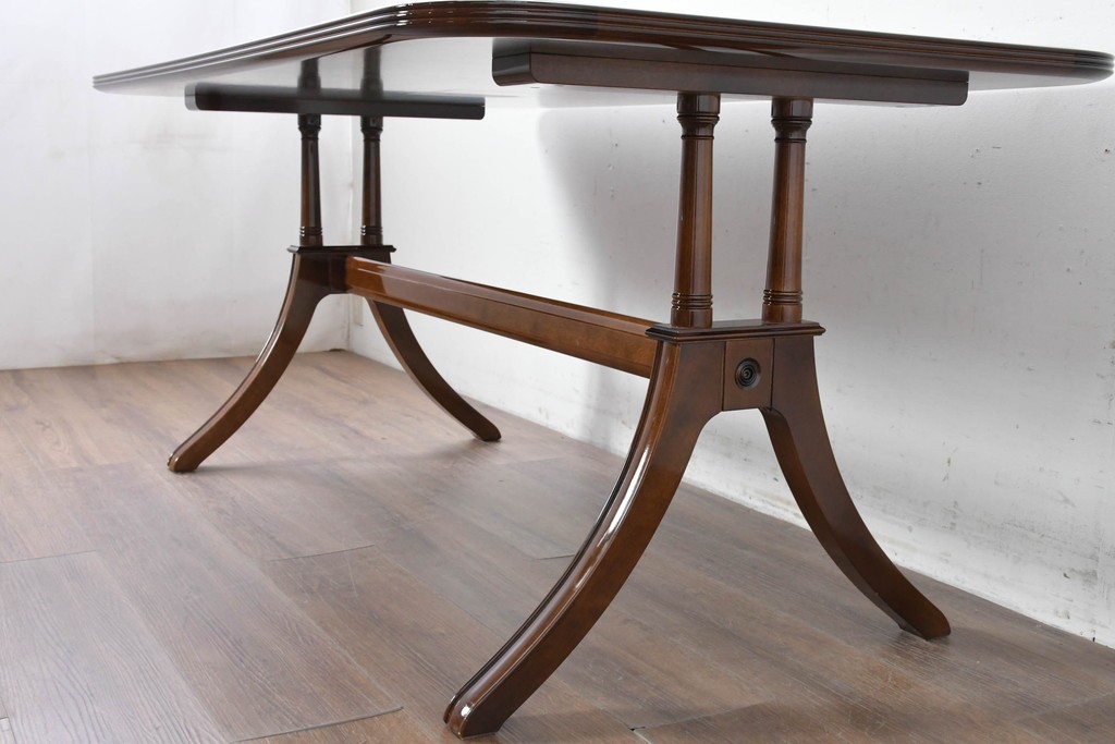 新古　未使用展示品　モリシゲ(MORISHIGE/森繁)　フローラ　優美な曲線が際立つダイニングテーブル　(R-087112)