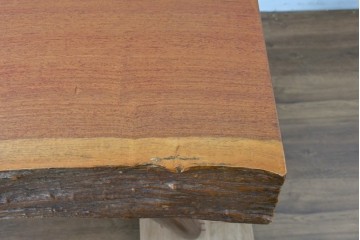 和製ヴィンテージ　天板(花梨材)　脚(タモ材)　一枚板ならではの風合いが魅力のテーブル　(R-087116)