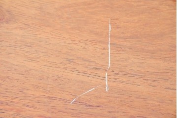 和製ヴィンテージ　天板(花梨材)　脚(タモ材)　一枚板ならではの風合いが魅力のテーブル　(R-087116)