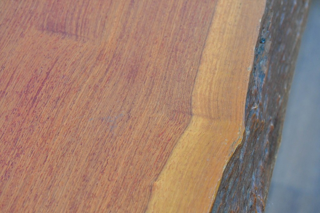 和製ヴィンテージ　天板(花梨材)　脚(タモ材)　一枚板ならではの風合いが魅力のテーブル　(R-087116)