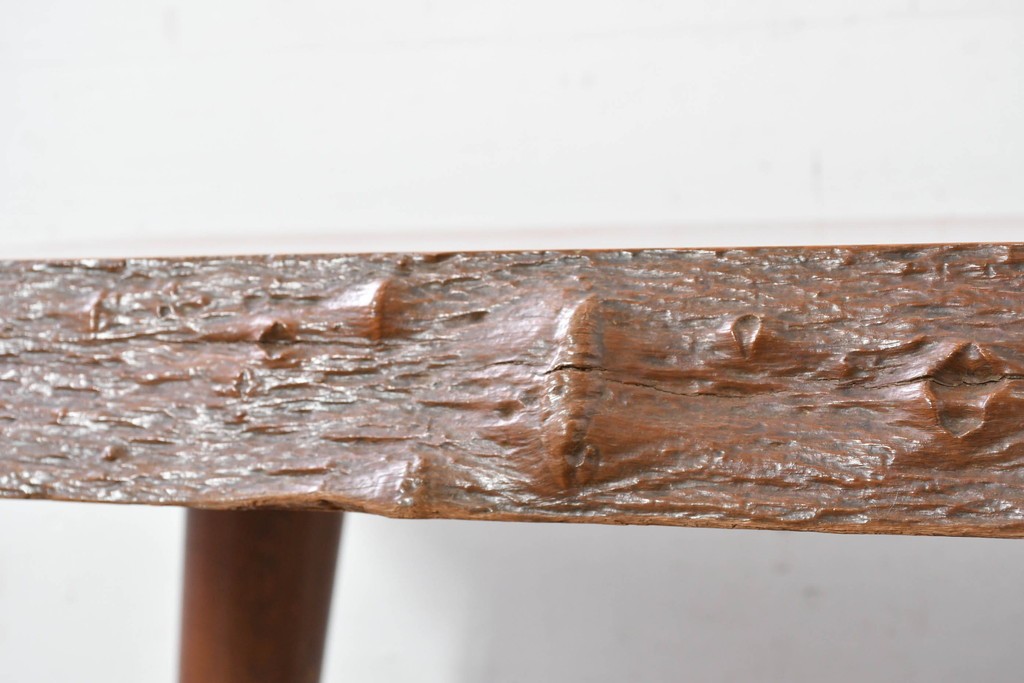 和製ヴィンテージ　天板(花梨材)　脚(タモ材)　一枚板ならではの風合いが魅力のテーブル　(R-087116)