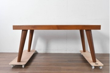 和製ヴィンテージ　天板(花梨材)　脚(タモ材)　一枚板ならではの風合いが魅力のテーブル　(R-087116)