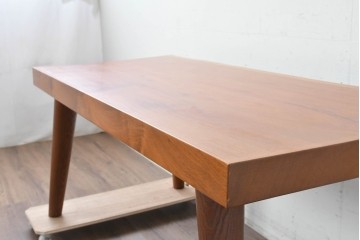 和製ヴィンテージ　天板(花梨材)　脚(タモ材)　一枚板ならではの風合いが魅力のテーブル　(R-087116)