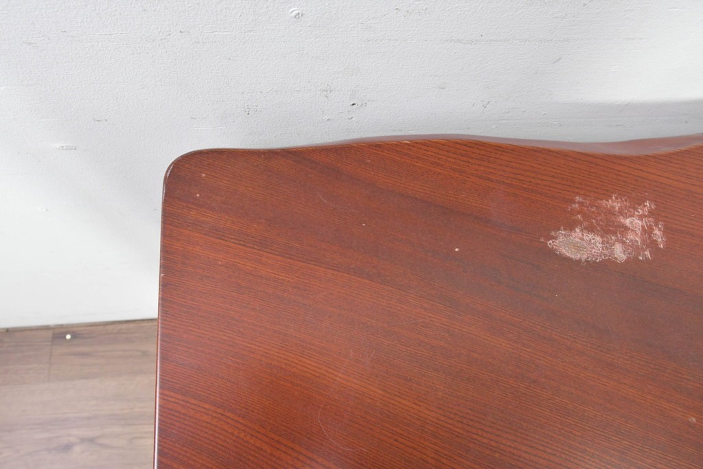 中古　職人手作りの特注品　総欅(ケヤキ)材　一枚板　自然の造形を活かした囲炉裏付きダイニングテーブル　製作費約150万円　(R-087121)