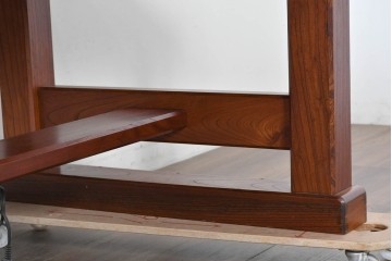 中古　職人手作りの特注品　総欅(ケヤキ)材　一枚板　自然の造形を活かした囲炉裏付きダイニングテーブル　製作費約150万円　(R-087121)