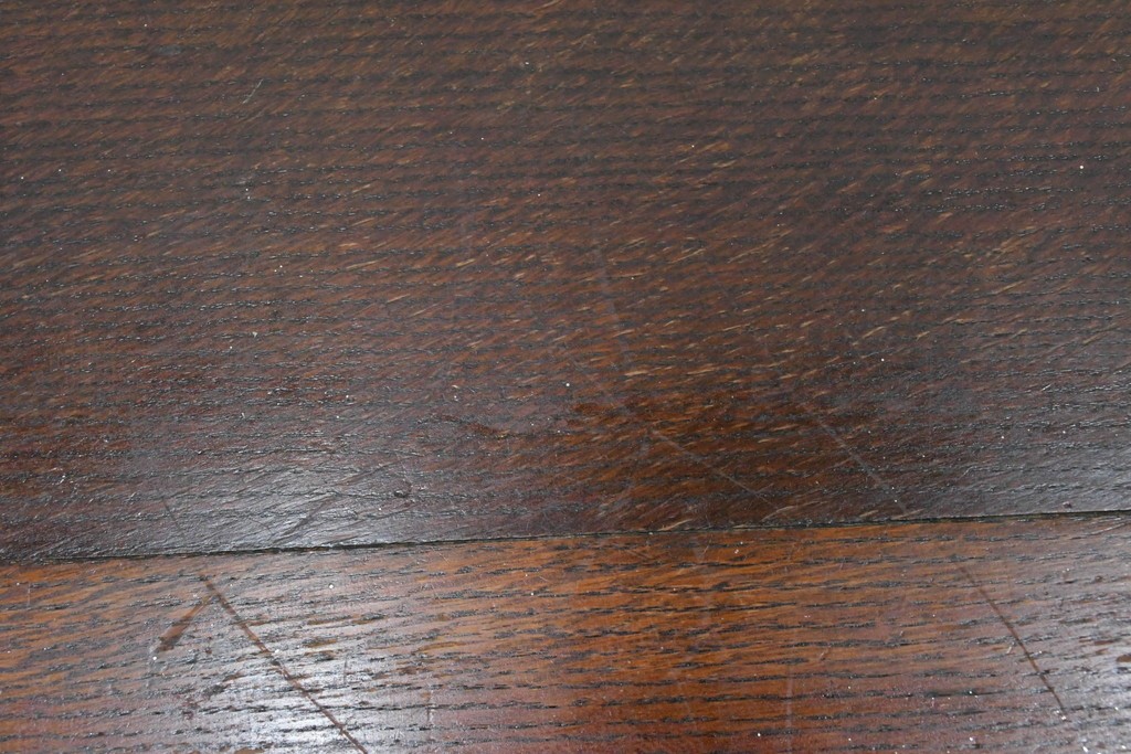 イギリスアンティーク　オーク材　重厚な佇まいのドローリーフテーブル　(R-087123)