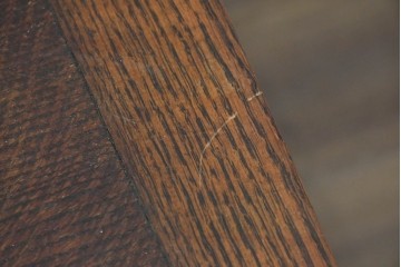 イギリスアンティーク　オーク材　重厚な佇まいのドローリーフテーブル　(R-087123)