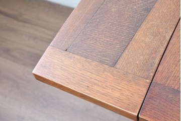 イギリスアンティーク　オーク材　重厚な佇まいのドローリーフテーブル　(R-087123)