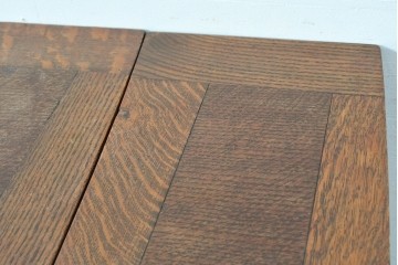 イギリスアンティーク　オーク材　重厚な佇まいのドローリーフテーブル　(R-087123)