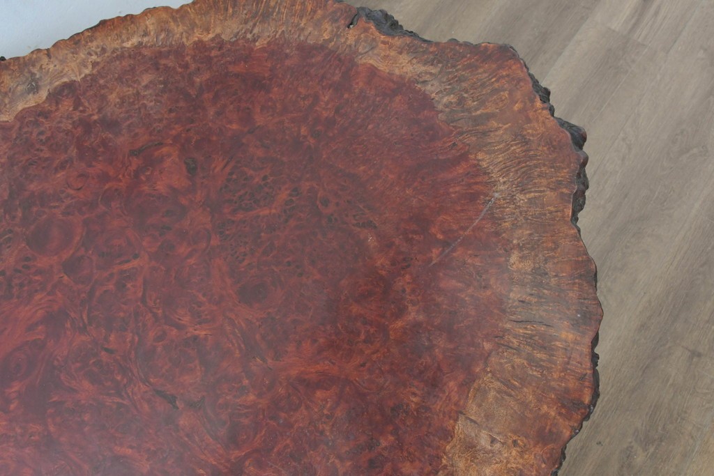 和製ヴィンテージ　天板(花梨材)　脚(欅材)　鳥眼杢が美しい座卓　(R-087125)