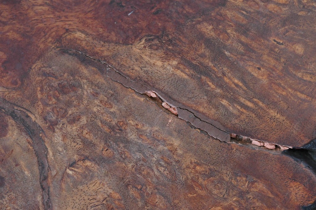 和製ヴィンテージ　天板(花梨材)　脚(欅材)　鳥眼杢が美しい座卓　(R-087125)