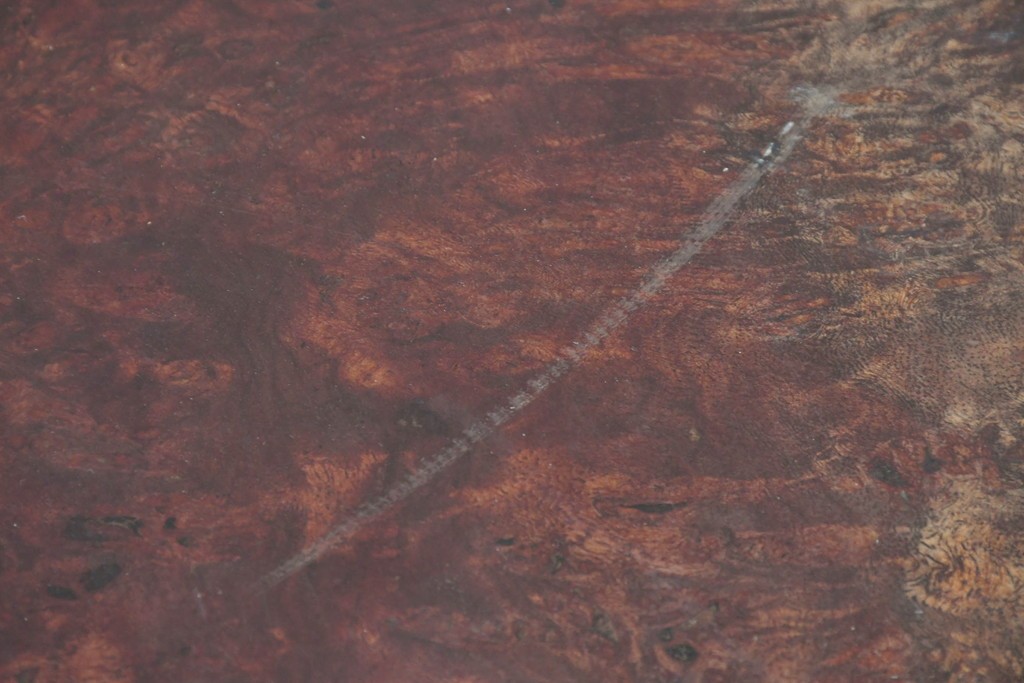 和製ヴィンテージ　天板(花梨材)　脚(欅材)　鳥眼杢が美しい座卓　(R-087125)