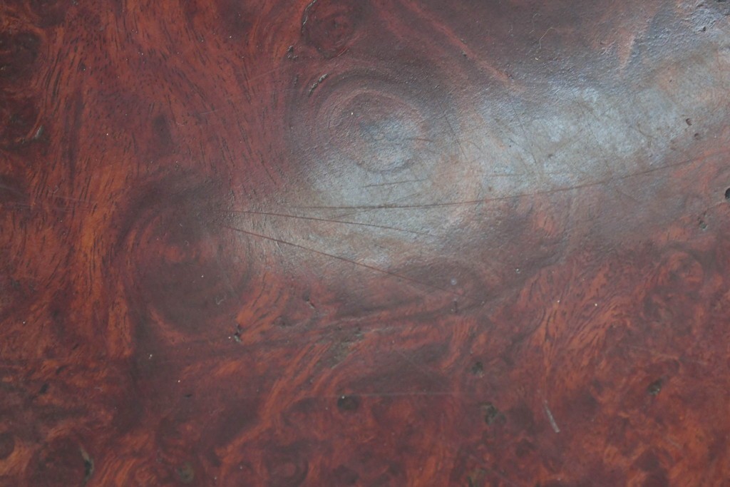 和製ヴィンテージ　天板(花梨材)　脚(欅材)　鳥眼杢が美しい座卓　(R-087125)