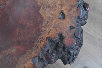 和製ヴィンテージ　天板(花梨材)　脚(欅材)　鳥眼杢が美しい座卓　(R-087125)