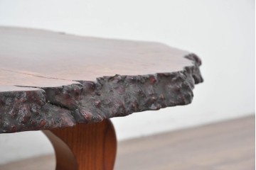 和製ヴィンテージ　天板(花梨材)　脚(欅材)　鳥眼杢が美しい座卓　(R-087125)