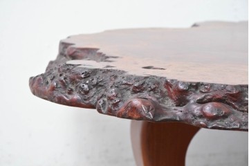 和製ヴィンテージ　天板(花梨材)　脚(欅材)　鳥眼杢が美しい座卓　(R-087125)