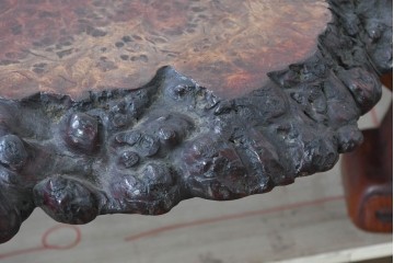 和製ヴィンテージ　天板(花梨材)　脚(欅材)　鳥眼杢が美しい座卓　(R-087125)