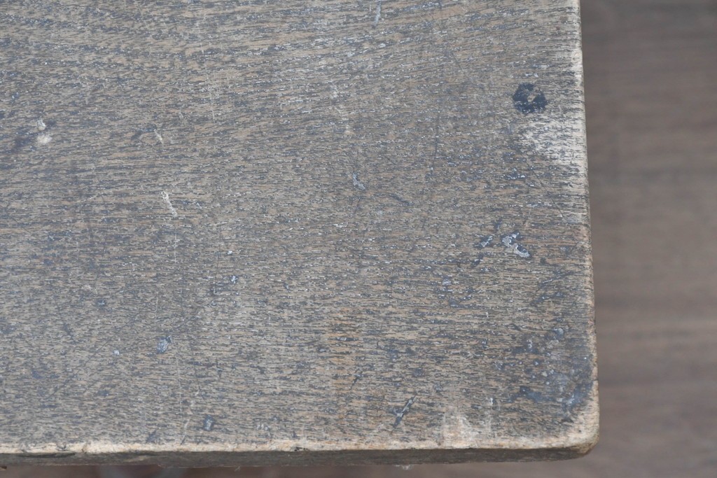 和製アンティーク　天板に欅(ケヤキ)材一枚板が用いられた文机　(R-087127)