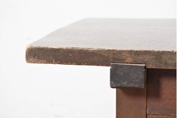 和製アンティーク　天板に欅(ケヤキ)材一枚板が用いられた文机　(R-087127)